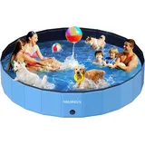 Meowant Faltbarer Hundepool 246x40 cm, PVC, rutschfest, ohne Pumpe