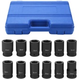 Schlagschrauber Nüsse 1 Zoll Set 12-TLG Kraft-Steckschlüssel-Einsatz-Satz Impact Socket Set 25,4 mm (1") Kraftsteckschlüssel-Set 24-41 mm Schlagnuss-Satz zum Lösen/Entfernen von Schrauben