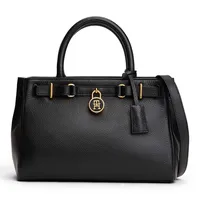Tommy Hilfiger American Icon Mini Tote Leather Henkeltasche Leder Black