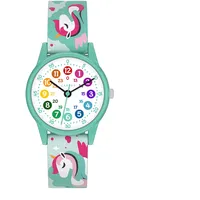 Cander Berlin MNA 1530 E Kinderarmbanduhr Kinderuhr Armbanduhr Mädchen Einhorn Lernuhr türkis wasserdicht