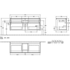 Villeroy & Boch Waschtischunterschrank 140 x 54,8 x 50 cm Cashmere Grey