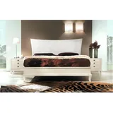 JVmoebel Schlafzimmer-Set Elegantes Schlafzimmermöbel Set in Weiß mit Bett und Nachttischen, (3-tlg., 3-teilig), Made in Italy weiß