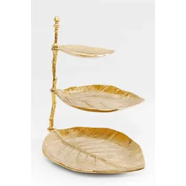 Kare DESIGN 3-stöckige Etagere Leaf Aluminium Gold