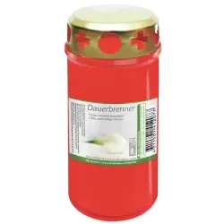 Dauerbrenner Grablicht, mit Deckel 1 Stück, rot
