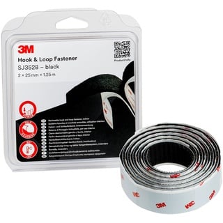 3M SJ352B Klettband zum Aufkleben (L x B) 1.25m, x Schwarz 1St.