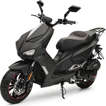 Burnout Motorroller BAD s Mattschwarz 50ccm 25 kmh Mofa Sportlich Scooter