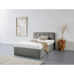 Polsterbett "Rostock", grau, L:210cm, Bezug 100% Polyurethan, Polsterung: Polsterwatte, Material Gestell: gepolsterter Holzwerkstoff, WESTFALIA SCHLAFKOMFORT, Betten, auch mit Stauraum und Kopfteilverstellung erhältlich