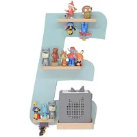 BOARTI Kinderregal Buchstabe E hängend für Toniebox und Tonie Figuren platzsparendes Regal Maße: H. 47 x B. 32 x T. 19 cm Wandregal für Musikbox und Figuren Aufbewahrung mit Magneteinsätzen Aufbewahrungsregal Holz