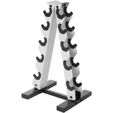 Hantelständer, A-Frame Kurzhantel Rack, 5-Tier Stahl Hantelregal, Kurzhantel Ständer für Privathaushalten, Fitnessstudios, Schulen, Kraftsportveranstaltungen, Max. Belastbarkeit: 100kg (Weiß)