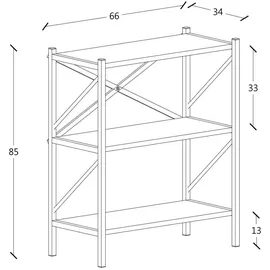 VCM Insasi Bücherregal 66 x 34 x 85 cm Anthrazit