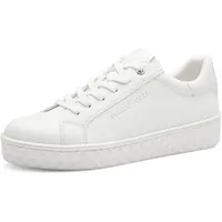Marco Tozzi Damen Sneaker flach Vegan Freizeit, Weiß (White), 38 EU