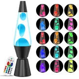 AONESY Lavalampe Led Lavalampe mit Fernbedienung 37cm Lavalampen Weißes Wasser Weißes Wachs Lavalampe Nachtlicht Geschenk für Weihnachten Geburtstag Valentinstag
