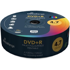 MediaRange DVD+R 4.7GB 16x 25er Spindel bedruckbar (MR408)