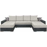 Wohnlandschaft COLLECTION AB "Josy XL U-Form, Breite: 313 cm", silber (anthrazit, silber), B:313cm H:84cm T:161cm, 100% Polyester, Sofas, Wohnlandschaft, Bettfunktion, Bettkasten & 2 Zierkissen, Federkern