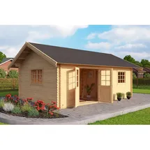 Lasita Maja Caroline 5,75 x 3,90 m silber/natur inkl. Fussbodenbretter