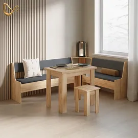 livinity Eckbankgruppe, Tiberio Goldkraft Eiche 210 x 150 cm mit Tisch