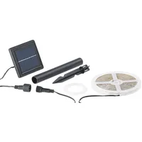Lunartec Solar-LED-Streifen, 90 LEDs in Pink, Grün & Blau,