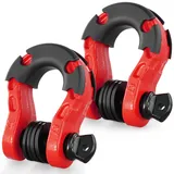 Vevor D Ring Schäkel 8 T, 2er-Set Schäkel aus legiertem Stahl, 30 T Bruchfestigkeit mit 22 mm Schraubstift, Abschleppschäkel für Geländefahrzeuge, Abschleppzubehör für Jeep-Trucks, Rot