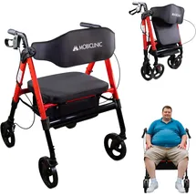 Mobiclinic Gehhilfe Klappbar XXL bis 204 kg verstärktes Aluminium rot