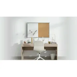 ALLBoards Kombitafel Whiteboard + Kork 90x60cm,  Alurahmen