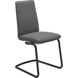 Polsterstuhl STRESSLESS "Laurel", grau (grau batick, schwarz matt), B:53cm H:92cm T:59cm, Leder BATICK: BATICK ist ein leicht korrigiertes, durchgefärbtes und genarbtes Möbelleder, bei dem die meisten Unebenheiten und Spuren in der Regel entfernt wurden., Stühle, Polsterstuhl, Low Back, Größe M, mit Beinen aus Stahl in Schwarz matt