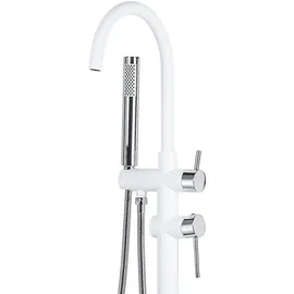 Beliani Freistehende Badewannenarmatur TUGELA Weiß / silber