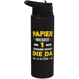 1. Hochzeitstag 1. Jahr Ehe Papierhochzeit Ehepaar Stainless Steel Insulated Water Bottle