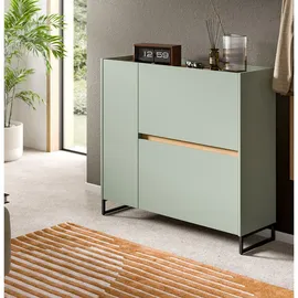 inn.furn Schuhkipper 110 x 94 cm mit zusätzlichem Stauraum Soft-Close grün / grün