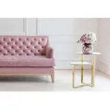 Kayoom Beistelltisch KAYOOM "Catrice 125, Ausgefallenes Gestell aus stabilem Edelstahl", gold, B:59cm H:60cm T:59cm, Tischplatte:100% Glas / Gestell:Edelstahl, Tische, Beistelltisch, ausgefallenes Gestelldesign aus Edelstahl, zwei Ablageflächen