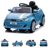 Chipolino Kinder Elektroauto Fiat 500 Fernbedienung, Sicherheitsgurt, MP3, USB blau