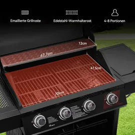 Royal Gourmet 4+1 Brenner Gasgrill schwarz