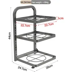 Maxcook 3-stufiger. verstellbarer Pfannen-Organizer zur Aufbewahrung und Organisation