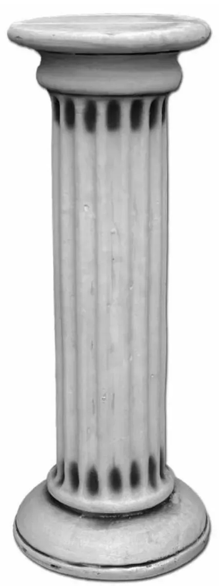 Casa Padrino Barock Säule Grau Ø 35 x H. 90 cm - Prunkvolle Gartensäule im Barockstil - Gartendeko Stein Säule - Barock Garten & Terrassen Deko Accessoires
