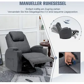 Laiham Massagesessel Relaxsessel Fernsehsessel Massage Liegefunktion TV Sessel Pol... - Grau