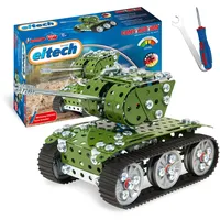 EITECH 00210 Metallbaukasten - Panzer grün, Spielzeug Panzer Modellbausatz