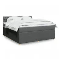 VidaXL Boxspringbett mit Matratze Dunkelgrau 180x200 cm Stoff