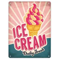 Trendaffe Metallschild XL mit American Diner Classics - Ice