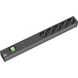 Bachmann 19" IT PDU Basic, schwarz, 5-fach, Überspannungsschutz, Netzfilter, 1HE, 2m (333.537)