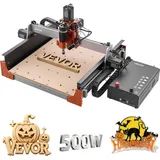 Vevor CNC-Fräsmaschine 500 W, 3-Achsen-Gravurmaschine mit zwei Linearführungen & Kugelumlaufspindel, Arbeitsbereich 400x400x95 mm