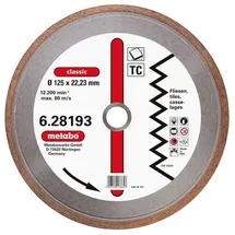 Metabo Diamant-Trennscheibe Ø125 x 22,23 mm Fliese