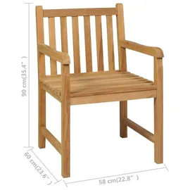 vidaXL Garten-Essgruppe 7-tlg. Tisch 180 x 90 cm braun