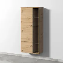 Sanipa Stauraumschrank 1 Tür, 1 Auszug 60 x 136 x 34,5 cm Eiche Natural-Touch