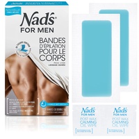 Nad's For Men - 20 Streifen von kaltem Wachs, für den Körper, zur Haarentfernung mit Wachs für Männer, 20 Haarentfernungsstreifen + 2 Tücher nach der Haarentfernung