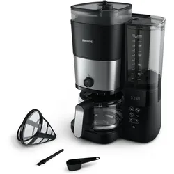 PHILIPS Kaffeemaschine mit Mahlwerk "HD7900/50 All-in-1 Brew", schwarz (schwarz, edelstahl), 10 Tasse(n), Kaffeemaschinen, mit Smart Dosierung und Duo-Kaffeebohnenbehälter, inkl. Dosierlöffel