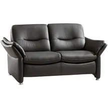Hukla 2-Sitzer HUKLA "HU-SF15058 Ledersofa, Breite 164 cm", schwarz (torro anthrazit), B:164cm H:91cm T:92cm, Sofas, hochwertiges Glattleder, optional mit Kopfstütze
