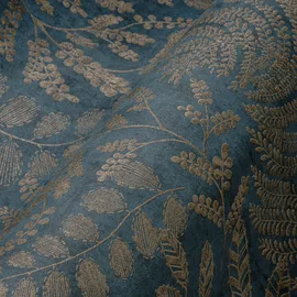 A.S. Création Vliestapete mit floralem Muster 0,53 x 10,05 m 388304 Blau/Gold/Türkis