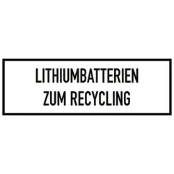 Gefahrzettel Lithiumbatterien zum Recycling, Folie, 148x52 mm, 500 Stück/Rolle