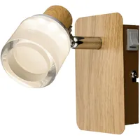 GLOBO LED Wandleuchte Innen Wandlampe Holz Chrom Lampe Acryl