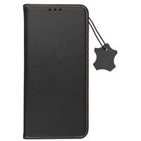Smart Pro Echt Buchtasche Leder kompatibel mit Xiaomi Redmi Note 10 5G Hülle Cover Case Handy-Hülle Handytasche Schwarz