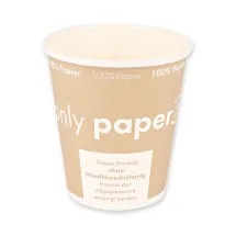 NATUREStar Kaffeebecher Only Paper, 200 ml 50 Stück, vollständig recycelbar, lebensmittelecht, Packabgabe